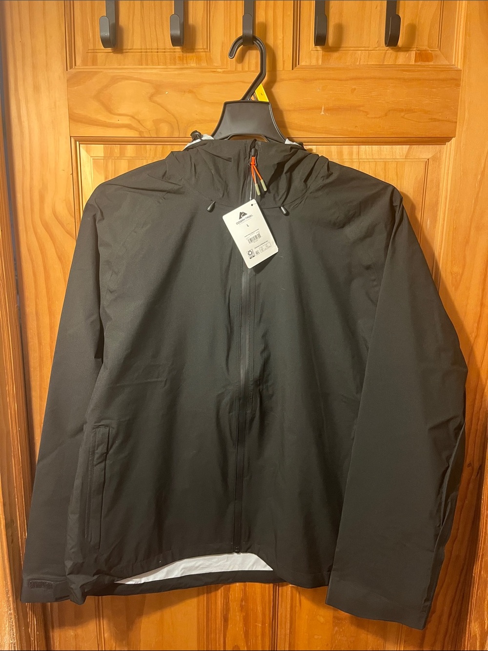 Men's Black Hooded Rain Shell by Ozark Trail